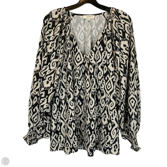 Top Long Sleeve By Umgee In Black & White, Size: Xl