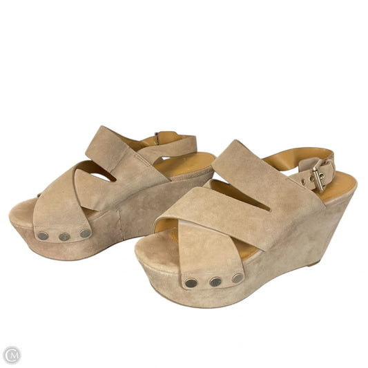 Sandals Heels Wedge By Marc Fisher In Tan, Size: 7
