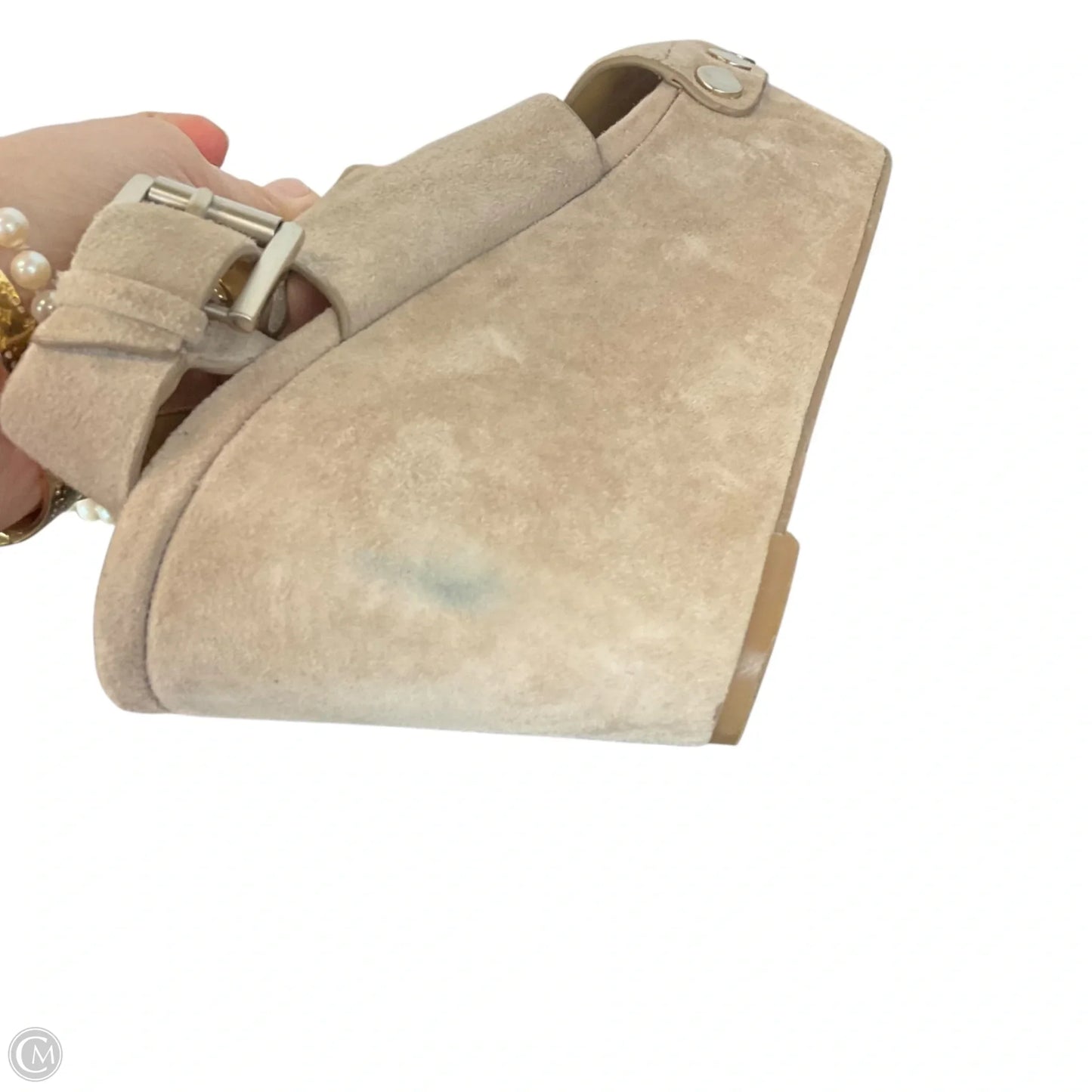 Sandals Heels Wedge By Marc Fisher In Tan, Size: 7