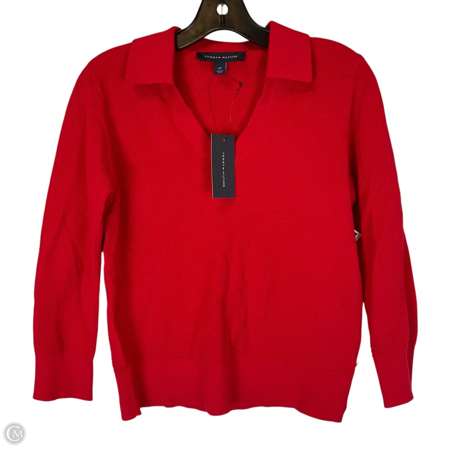 Top Long Sleeve By Tommy Hilfiger In Red, Size: S