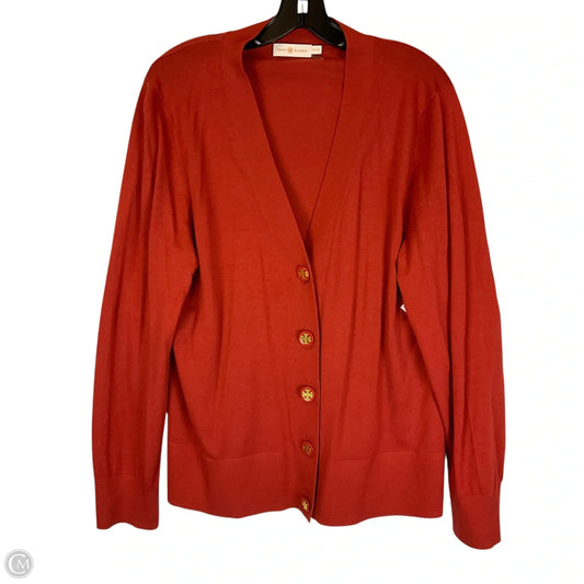 Cardigan Designer By Tory Burch In Orange, Size: Xxl