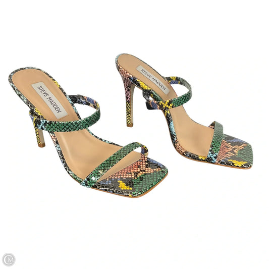 Sandals Heels Stiletto By Steve Madden In Animal Print, Size: 6.5