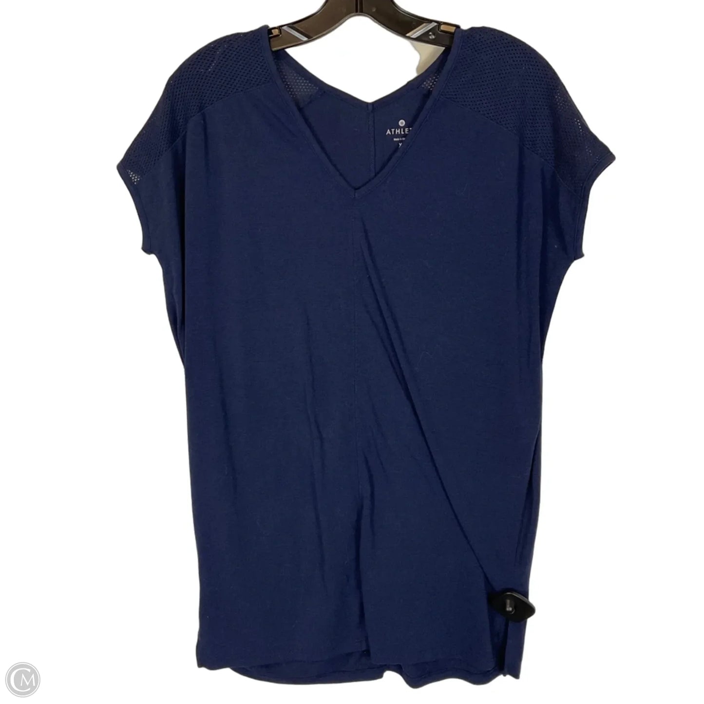 Top Short Sleeve By Athleta In Navy, Size: Xs