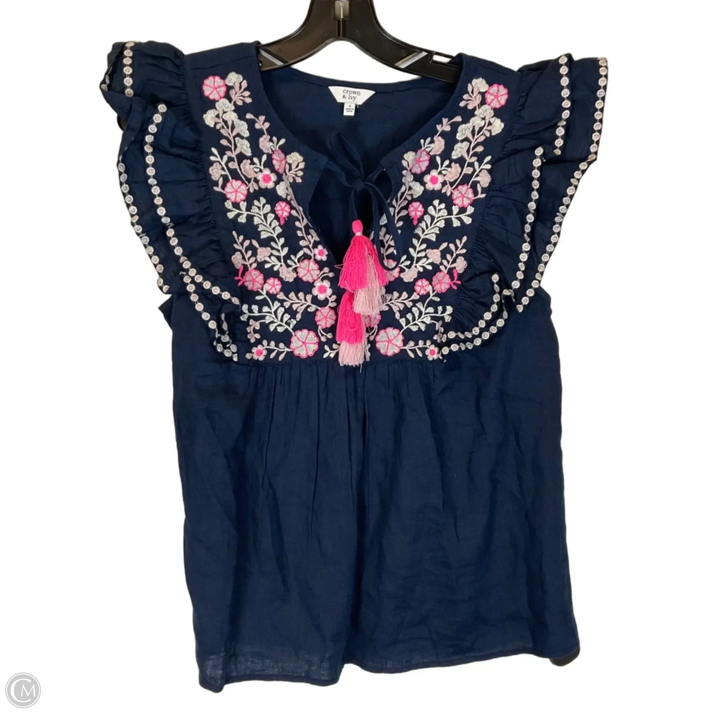 Top Sleeveless By Crown And Ivy In Navy, Size: S