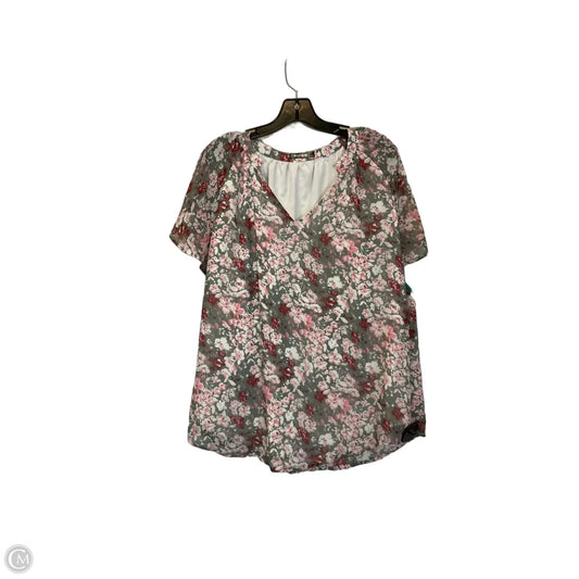 Top Short Sleeve By Btfbm In Floral Print, Size: L