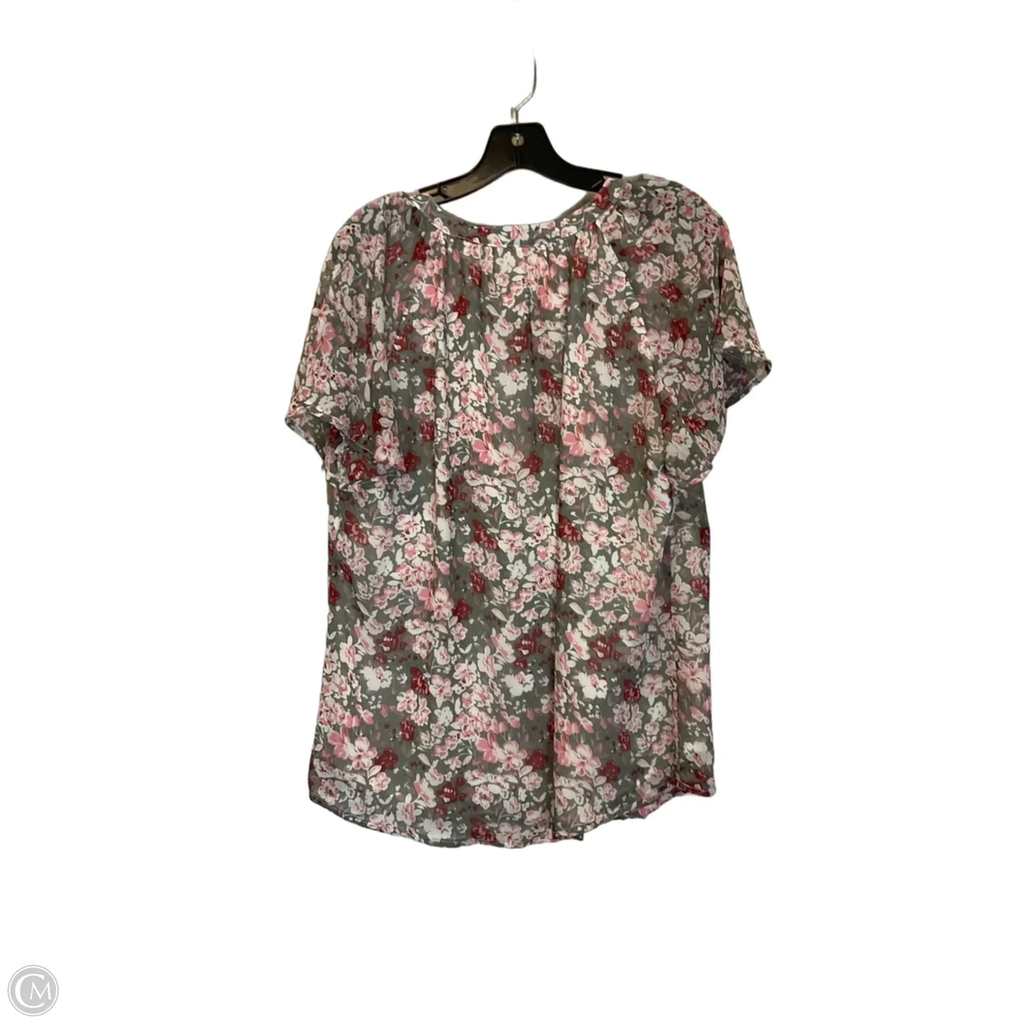 Top Short Sleeve By Btfbm In Floral Print, Size: L