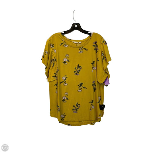 Top Short Sleeve Basic By Melrose And Market In Yellow, Size: Xl