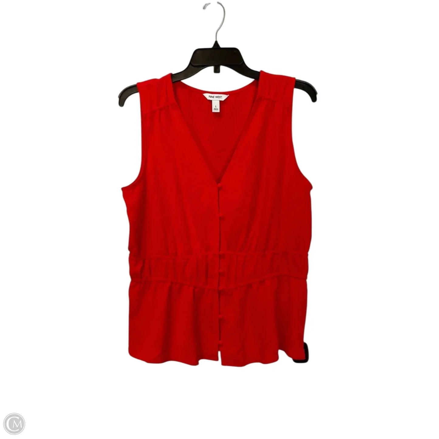 Top Sleeveless By Nine West Apparel In Red, Size: L