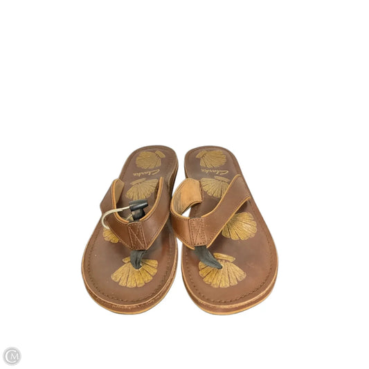 Sandals Flats By Clarks In Brown, Size: 8.5