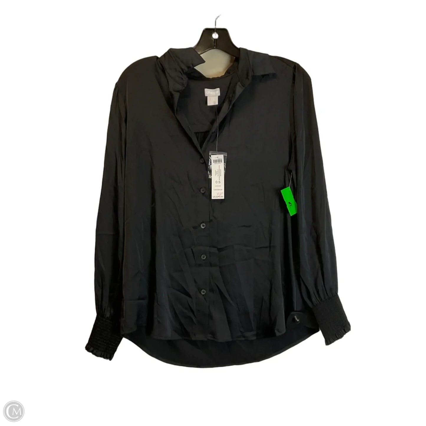 Top Long Sleeve By Chicos In Black, Size: S