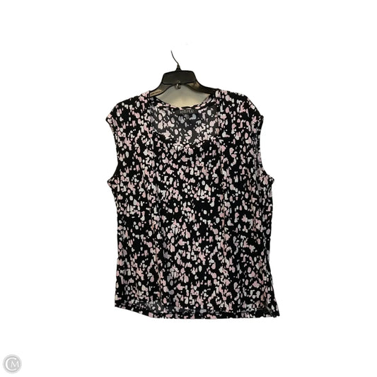 Top Sleeveless By Kasper In Black & Pink, Size: 1x