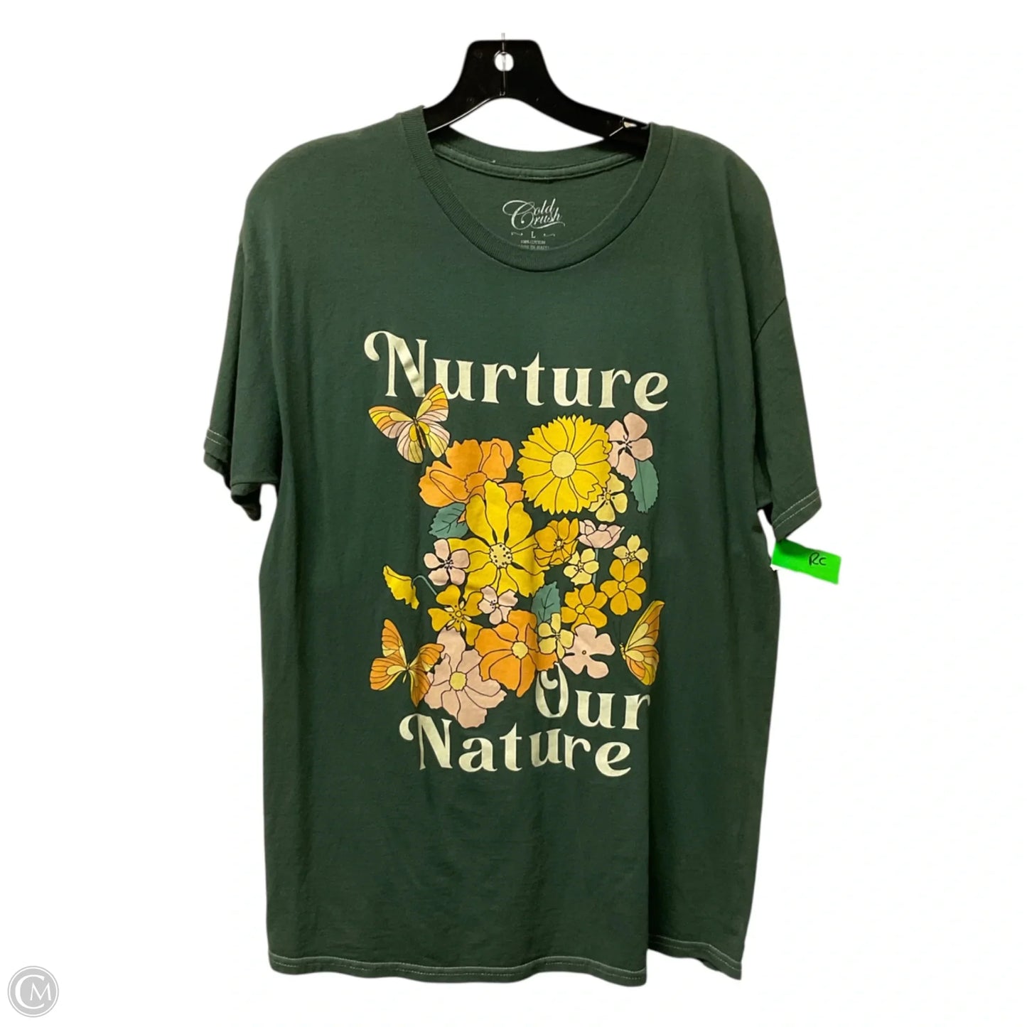 Top Short Sleeve Basic By Clothes Mentor In Green, Size: L