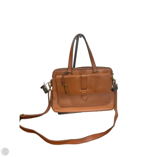 Crossbody Leather By Fossil, Size: Medium