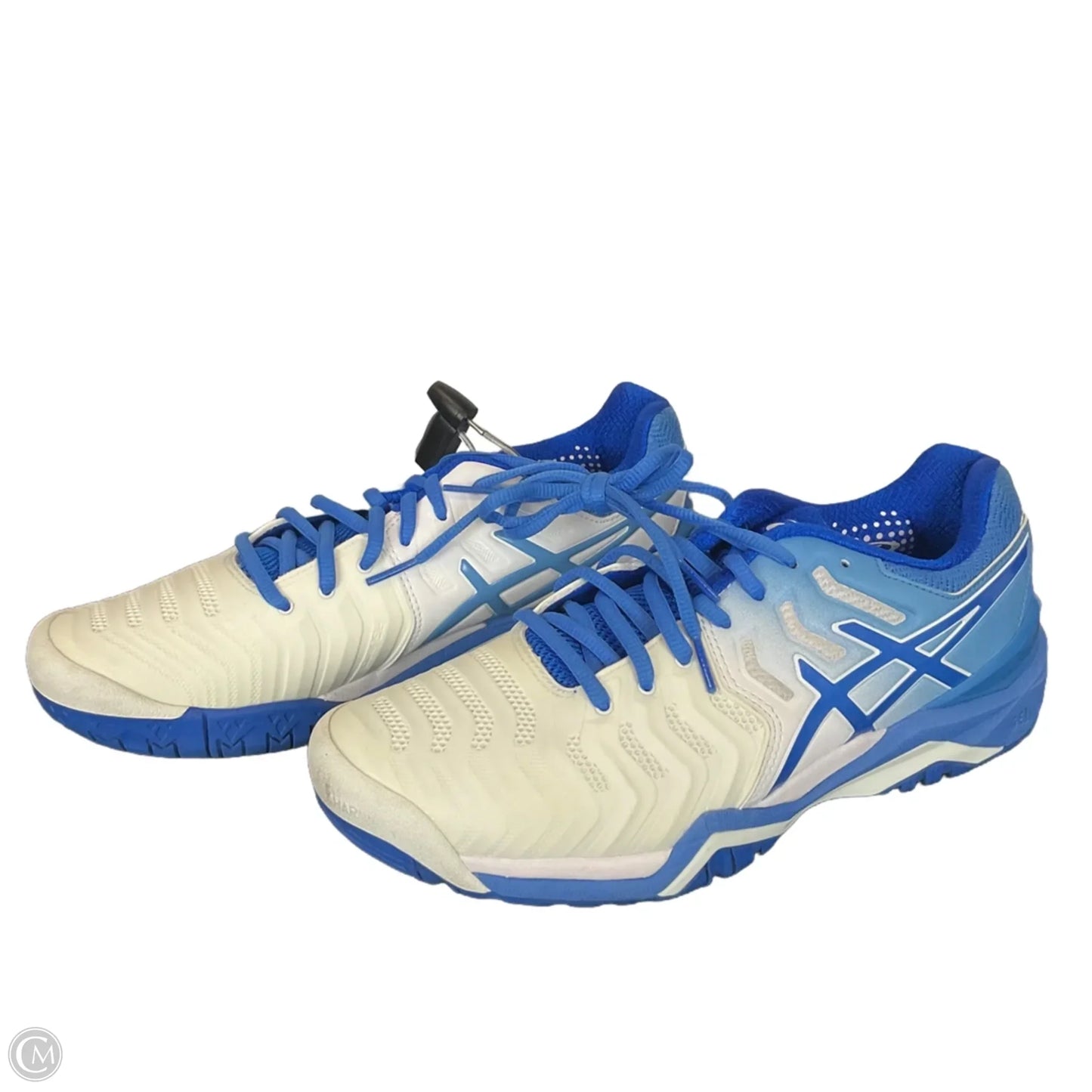 Shoes Sneakers By Asics In Blue & White, Size: 9