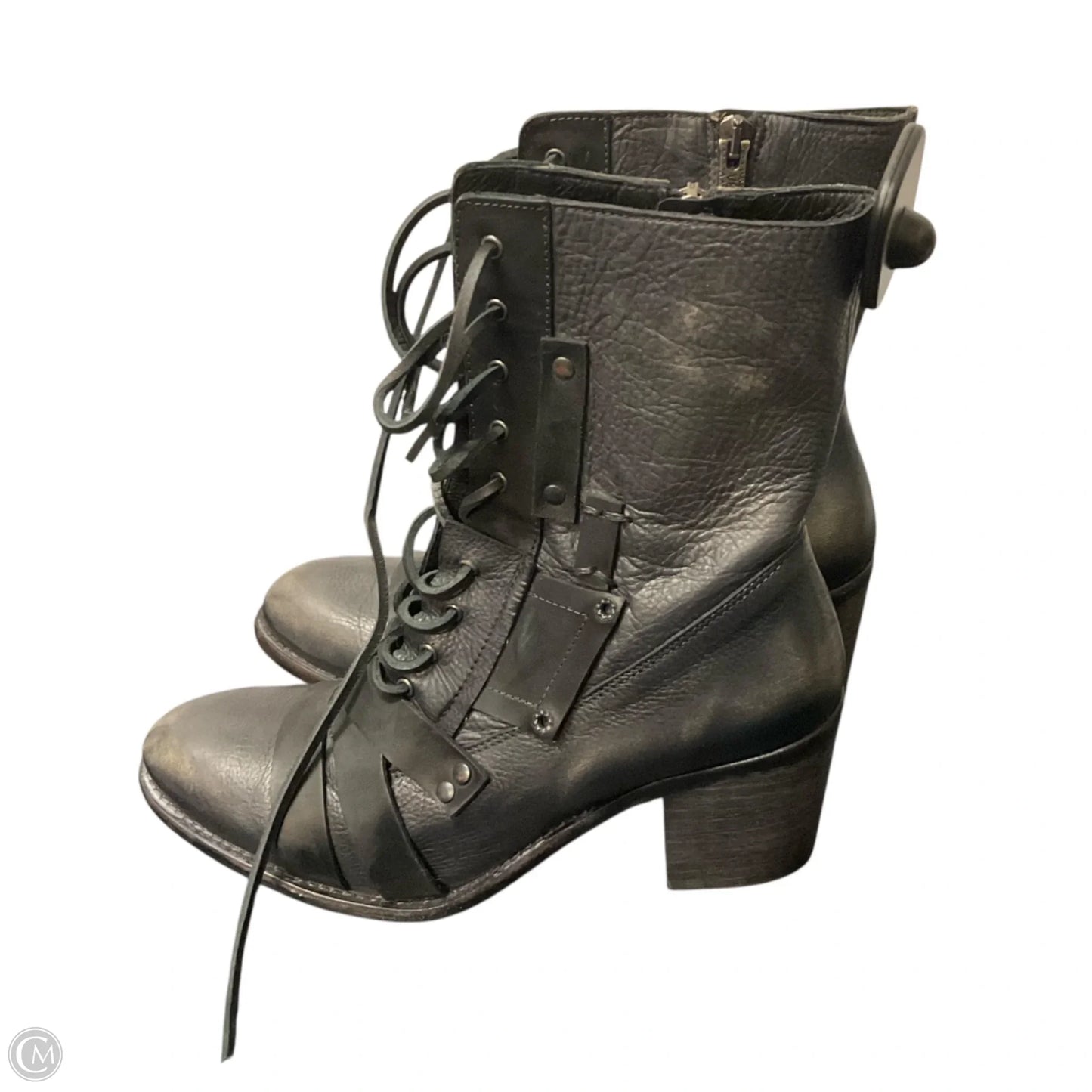 Boots Ankle Heels By Clothes Mentor In Black, Size: 9