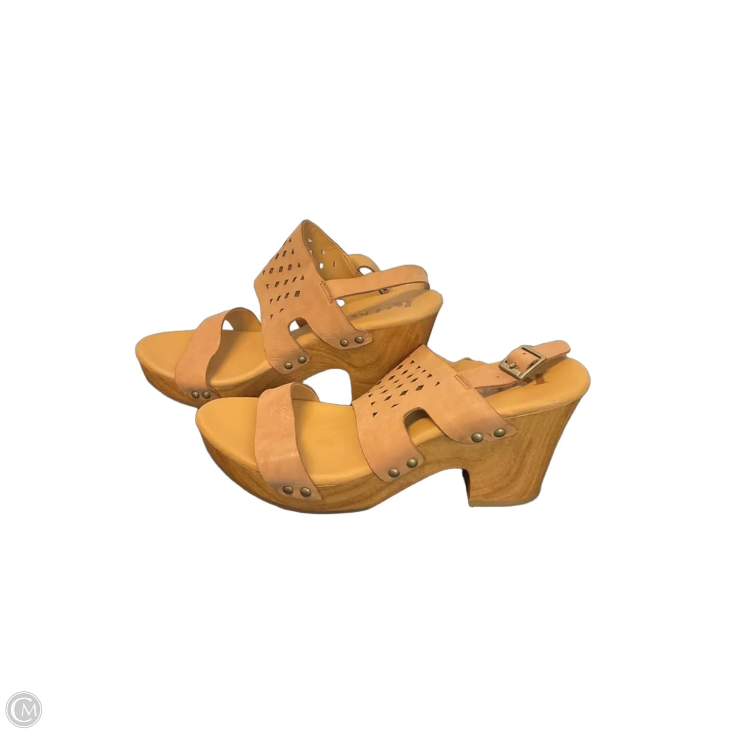 Sandals Heels Block By Korks In Brown, Size: 9