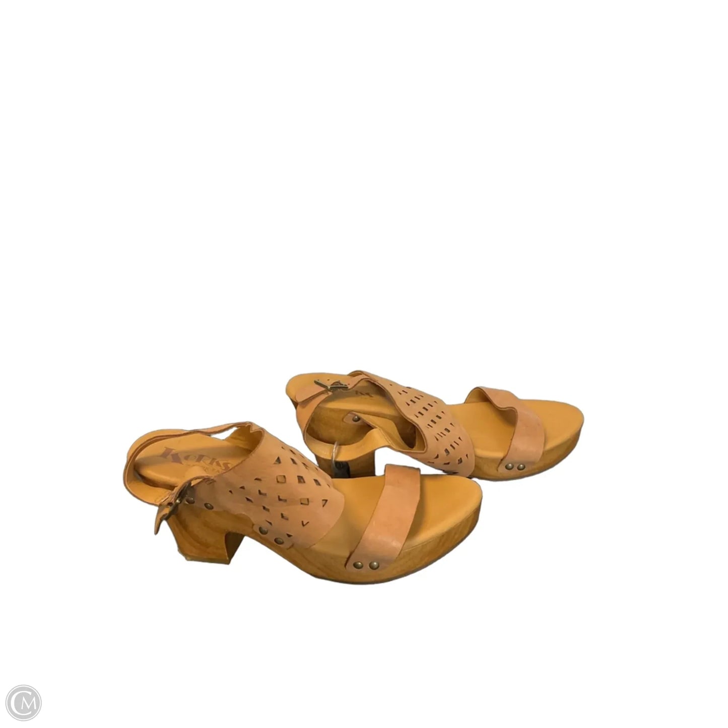Sandals Heels Block By Korks In Brown, Size: 9