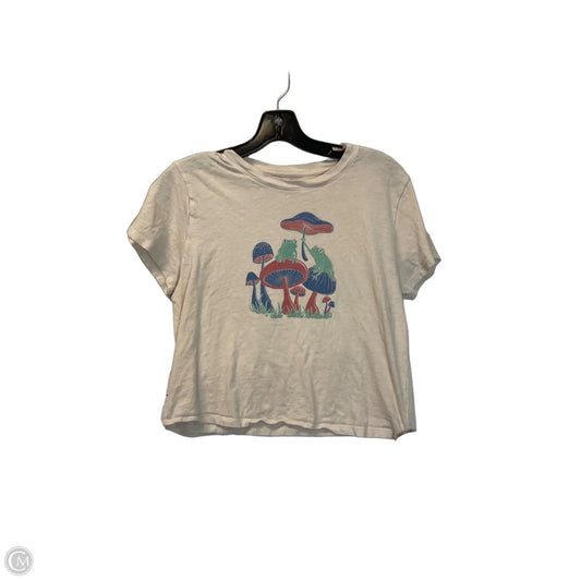 Top Short Sleeve Basic By American Eagle In Cream, Size: S