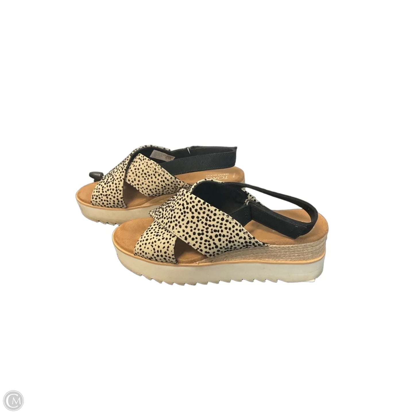 Sandals Heels Platform By Toms In Black & White, Size: 8.5