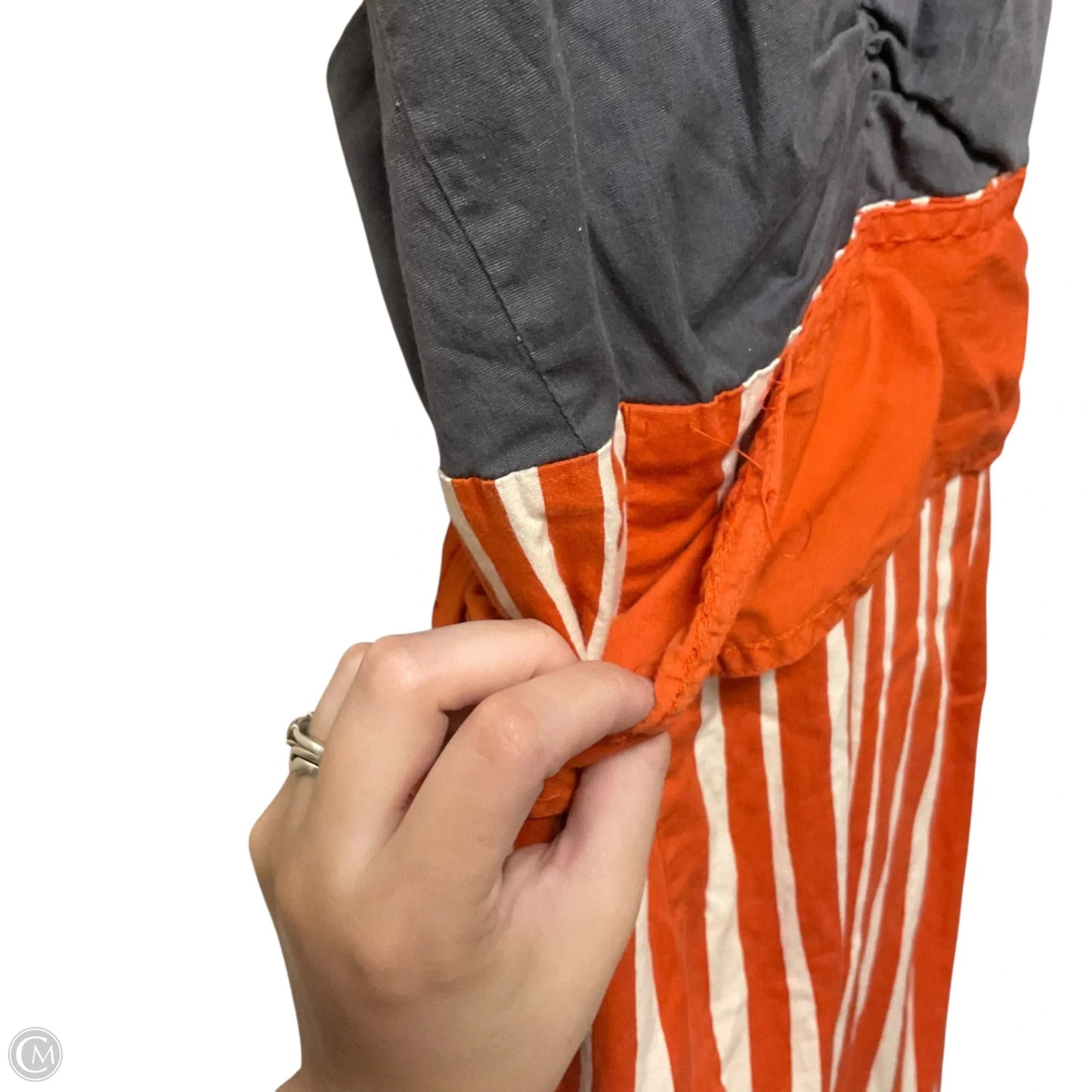 Dress Casual Midi By Maeve In Grey & Orange, Size: 10
