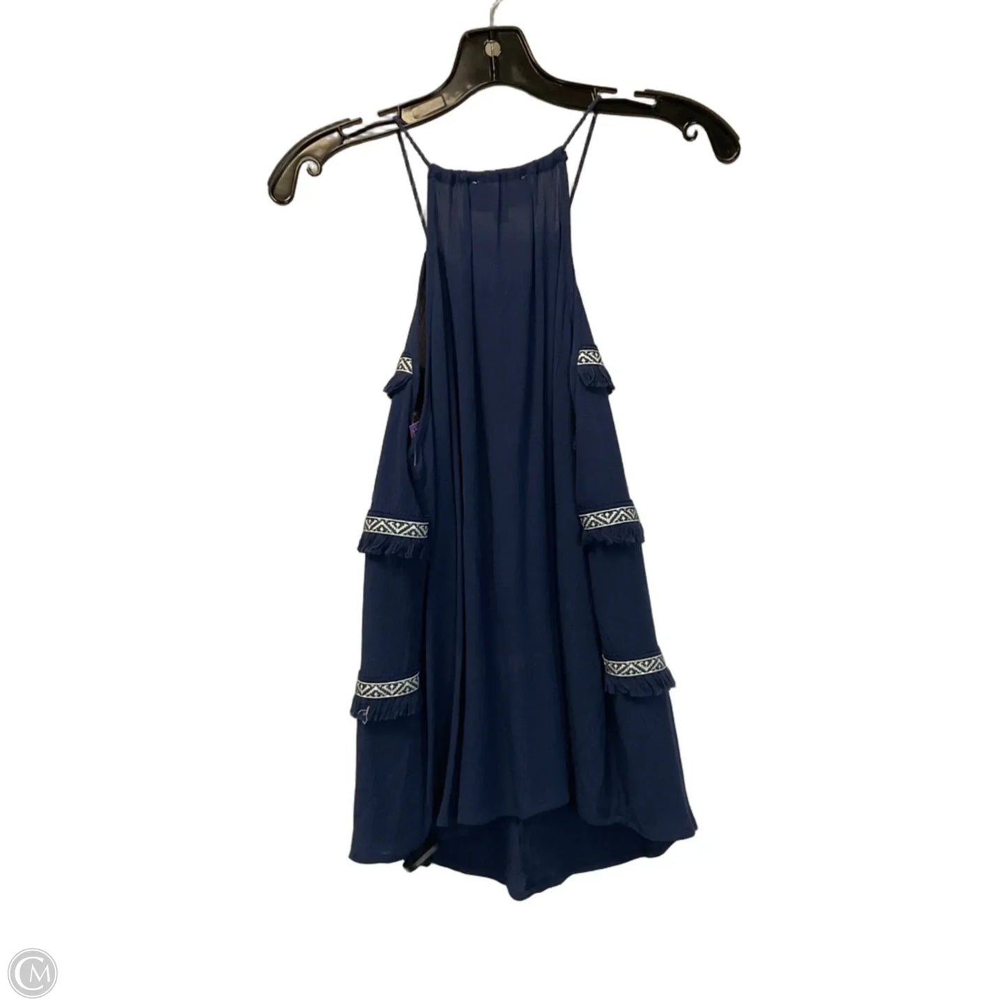 Top Sleeveless By Sweet Wanderer In Blue & White, Size: S