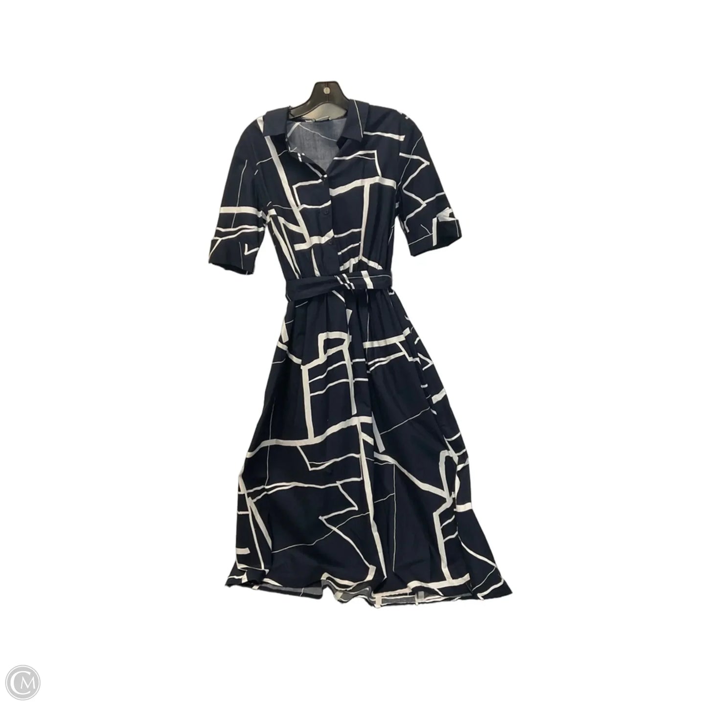 Dress Casual Maxi By Dkny In Blue & White, Size: 8