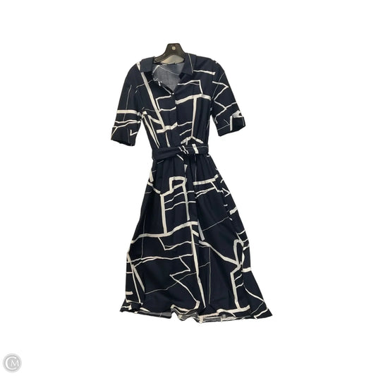 Dress Casual Maxi By Dkny In Blue & White, Size: 8