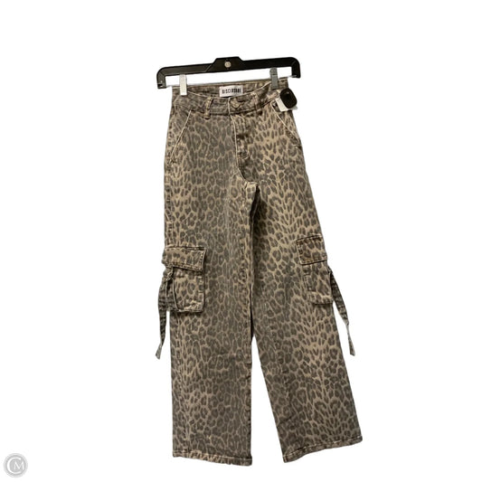 Jeans Wide Leg By Clothes Mentor In Leopard Print, Size: 0