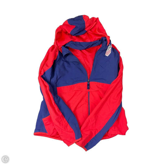 Coat Raincoat By Nike Apparel In Orange & Purple, Size: L