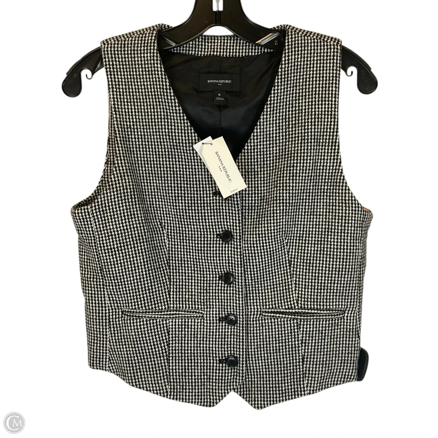 Vest Other By Banana Republic In Black & White, Size: 6