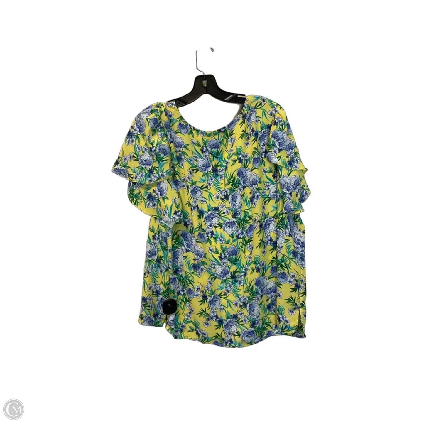 Top Short Sleeve By Counterparts In Green & Yellow, Size: Xl