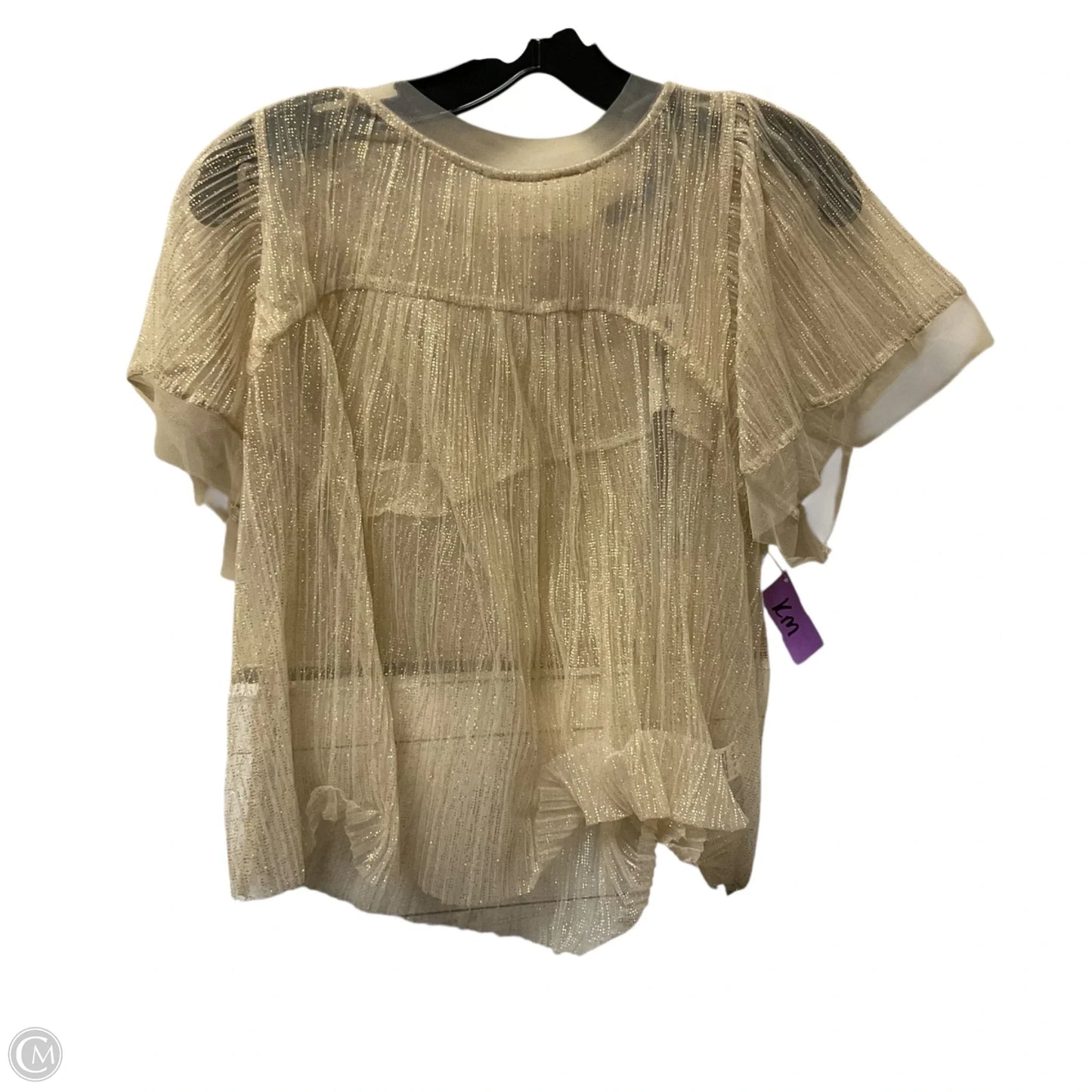 Top Short Sleeve By Anthropologie In Gold, Size: M