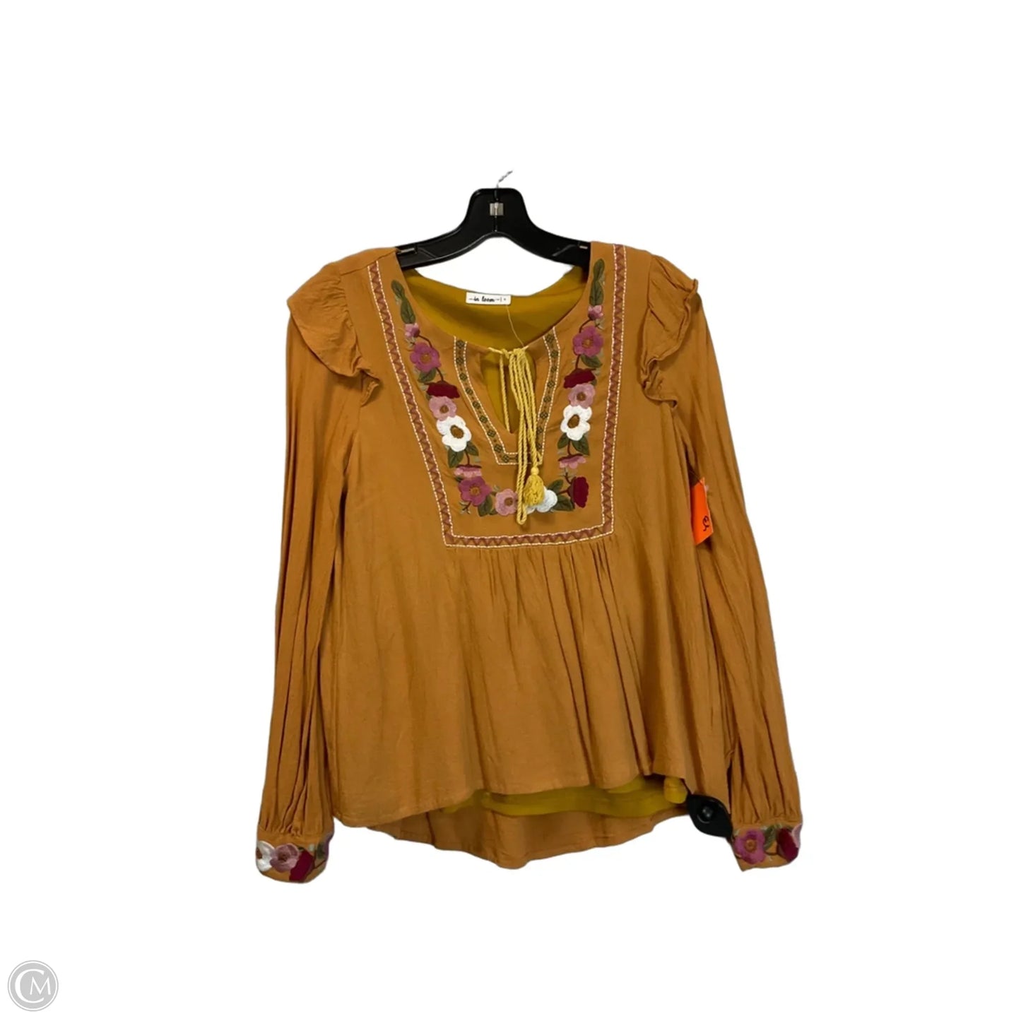 Top Long Sleeve By In Loom In Yellow, Size: S