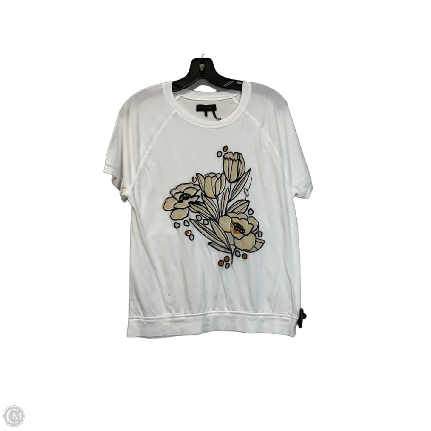 Top Short Sleeve By Donna Karan In White, Size: M