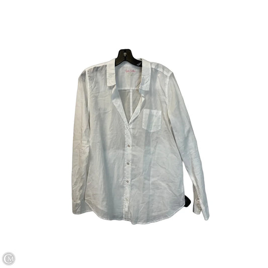 Top Long Sleeve Designer By Lilly Pulitzer In White, Size: L