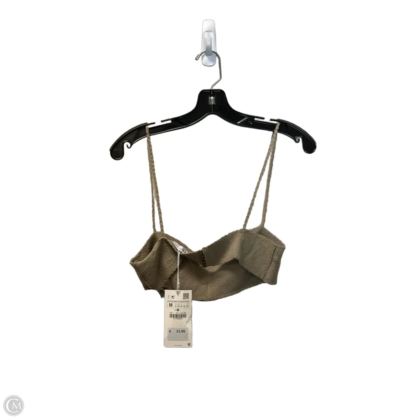 Top Sleeveless By Zara In Tan, Size: M