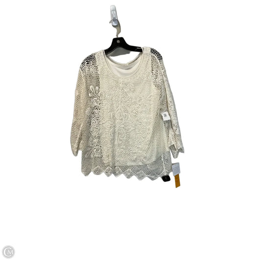 Top Long Sleeve By Ruby Rd In Cream, Size: M