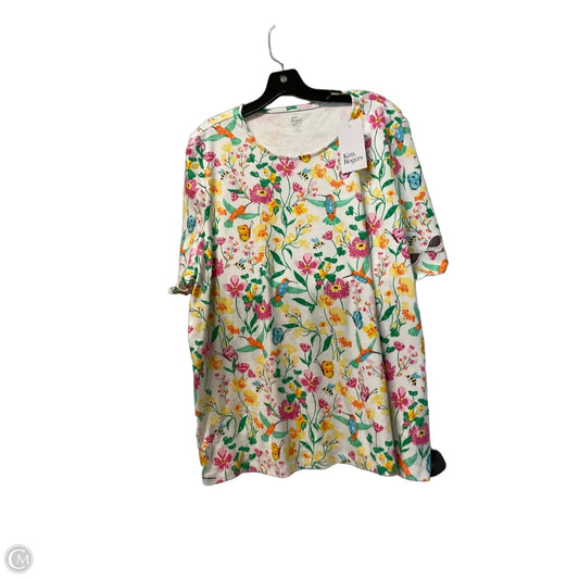 Top Short Sleeve By Kim Rogers In Floral Print, Size: 2x