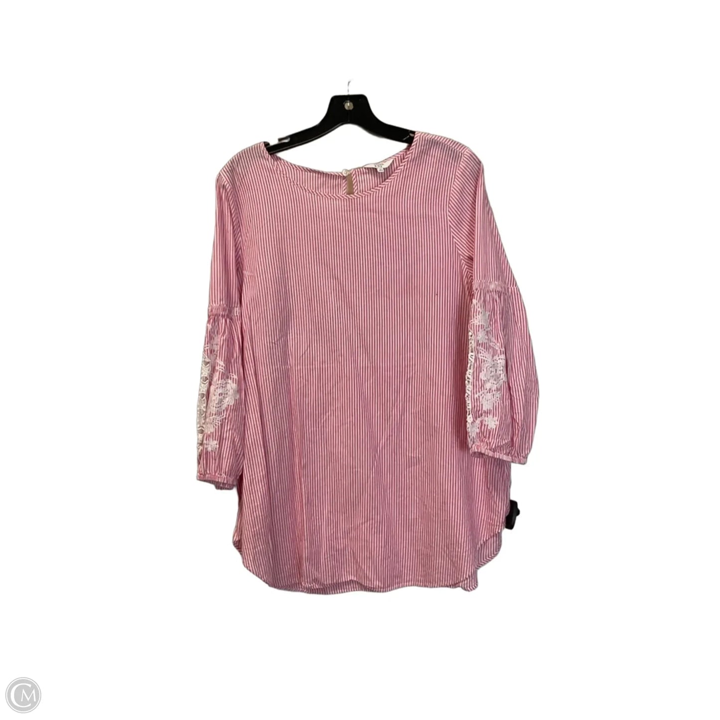 Top 3/4 Sleeve By Crown And Ivy In Pink, Size: L