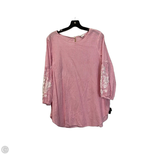 Top 3/4 Sleeve By Crown And Ivy In Pink, Size: L