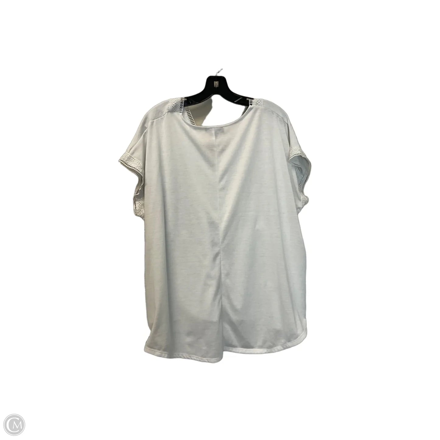 Top Short Sleeve By Fred David In White, Size: 1x