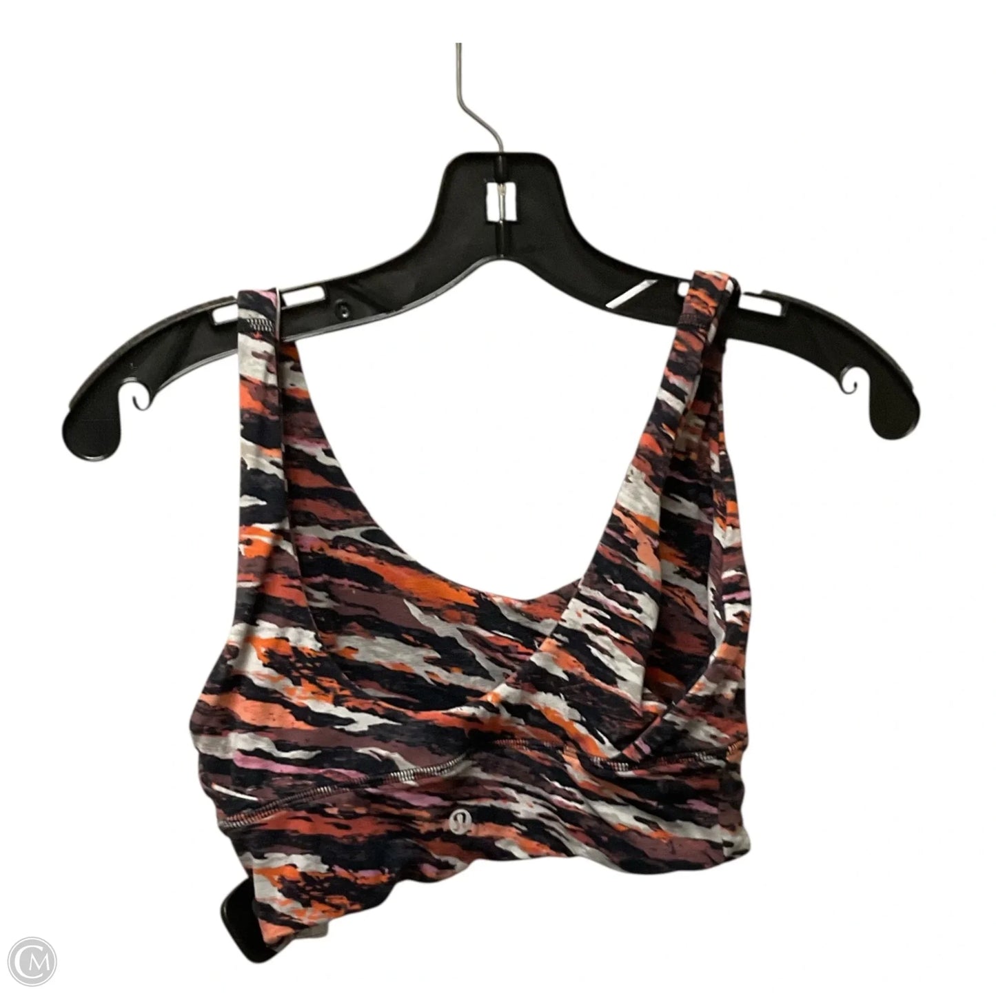 Athletic Bra By Lululemon In Black & Orange, Size: 6
