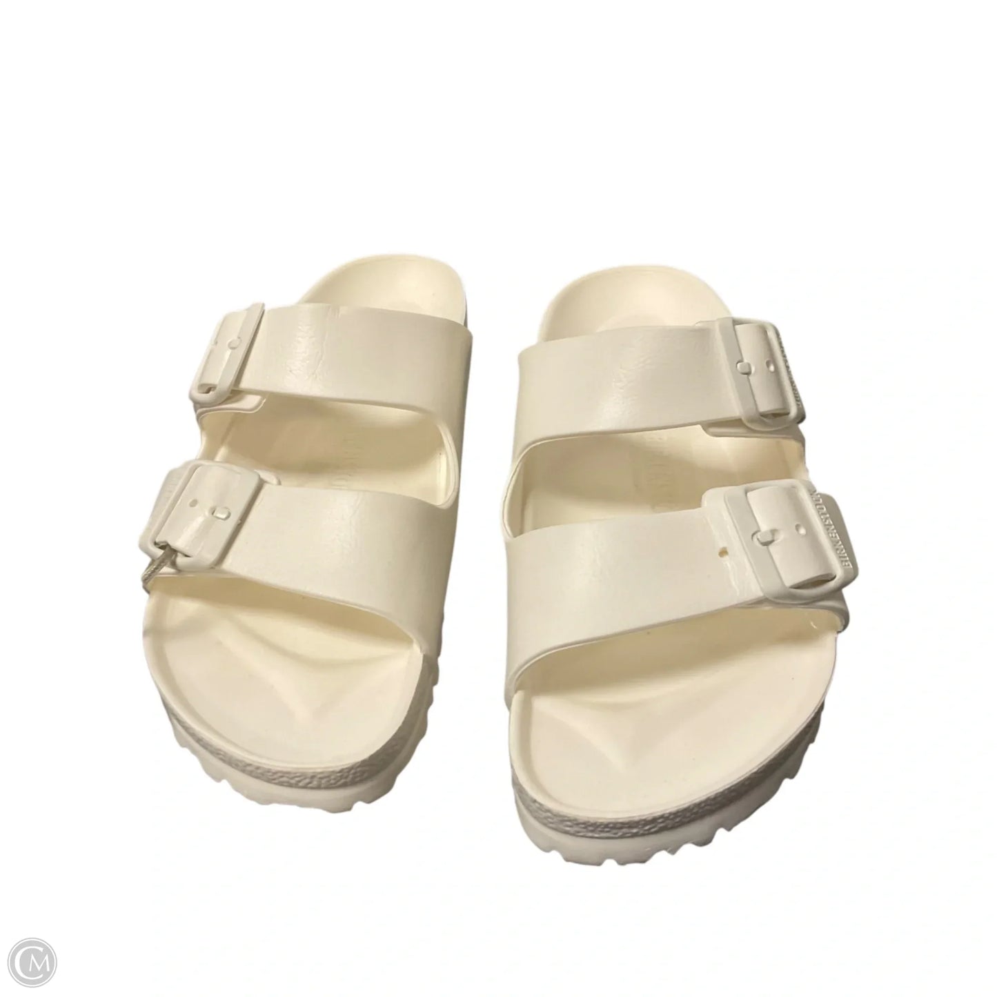 Sandals Flats By Birkenstock In White, Size: 8