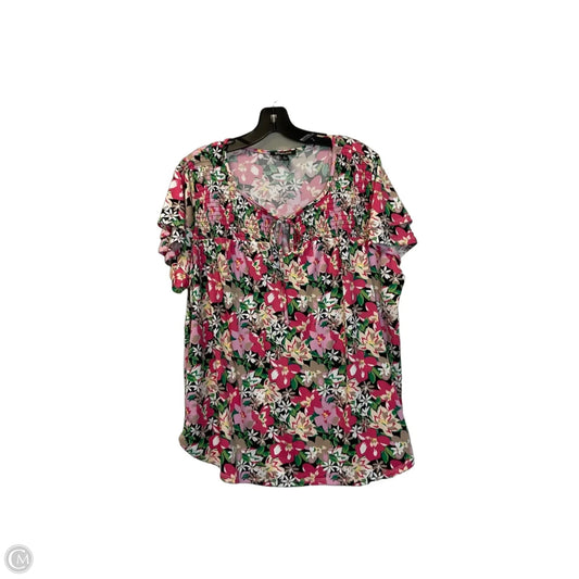 Top Short Sleeve By Robert Louis In Floral Print, Size: Xl
