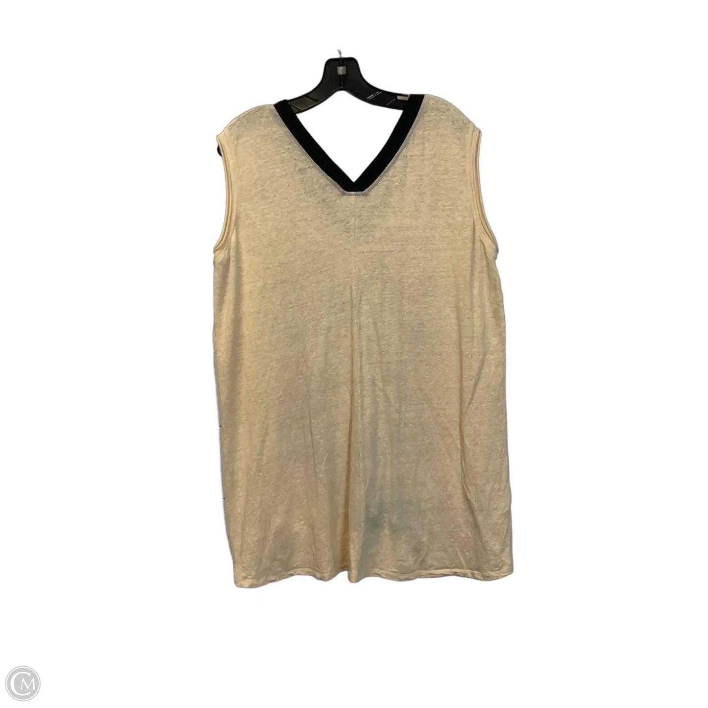 Top Sleeveless By Lysse In Black & Cream, Size: L