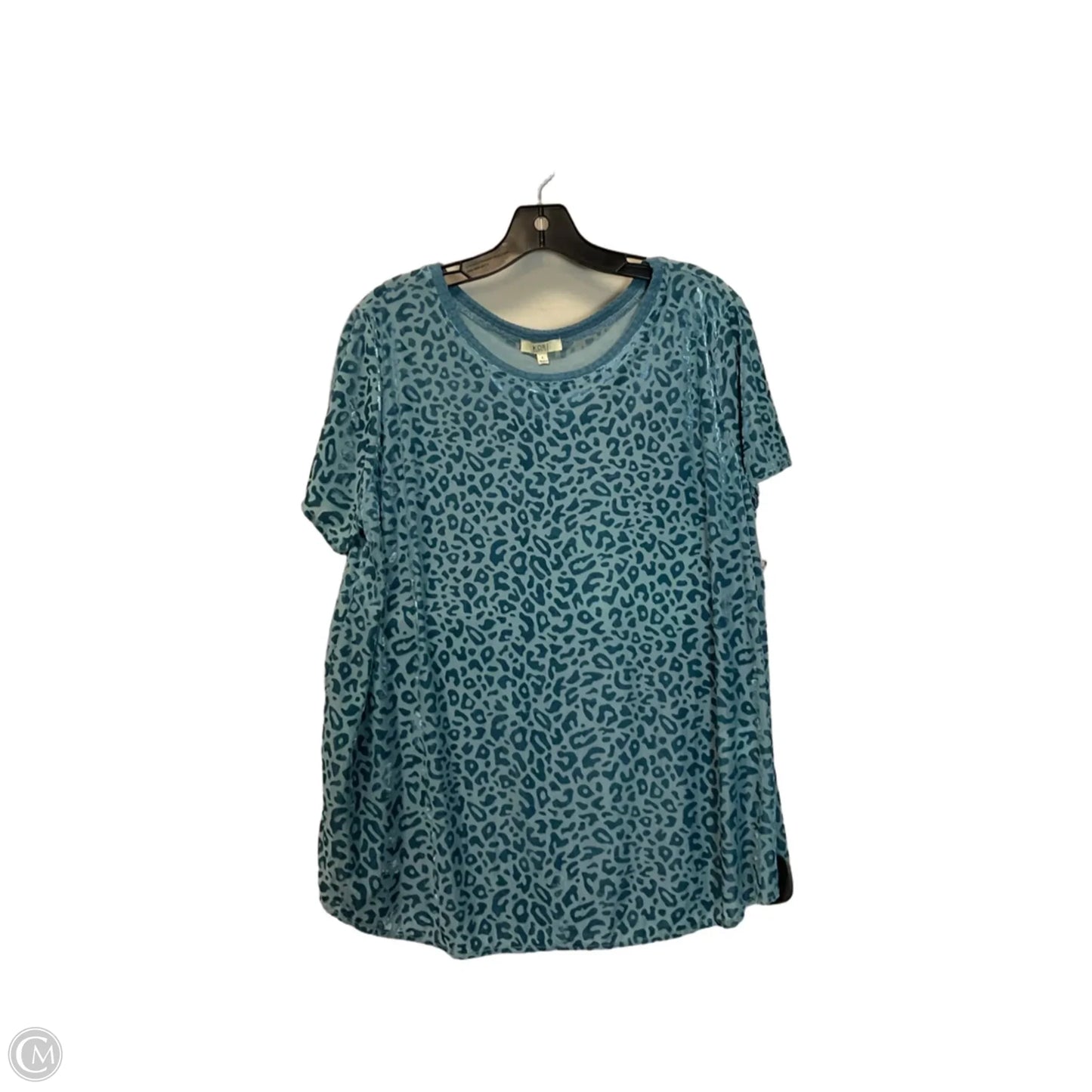 Top Short Sleeve By Kori America In Blue, Size: L