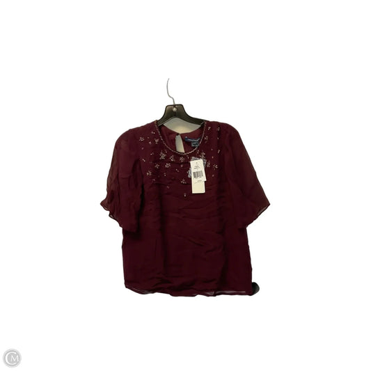 Top Short Sleeve By French Connection In Maroon, Size: 4
