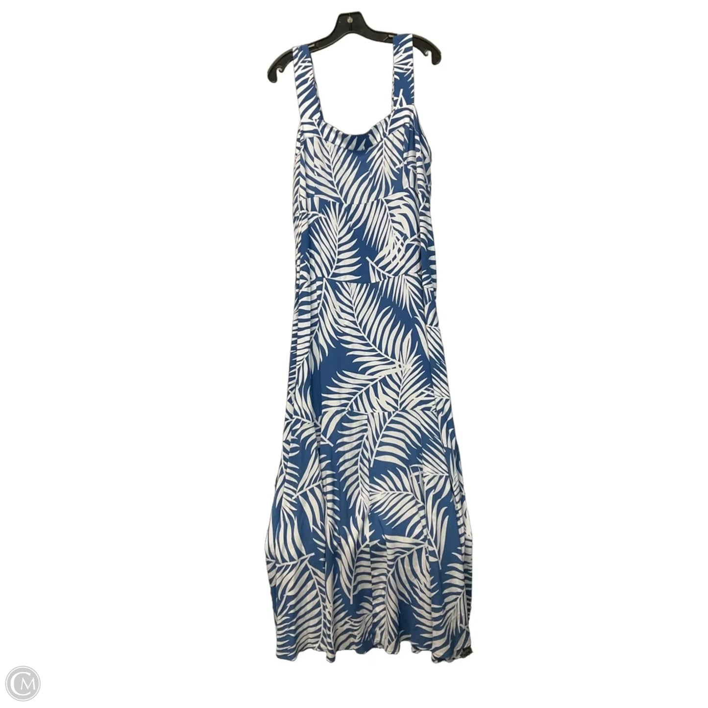 Dress Casual Maxi By Vince Camuto In Blue & White, Size: Xl