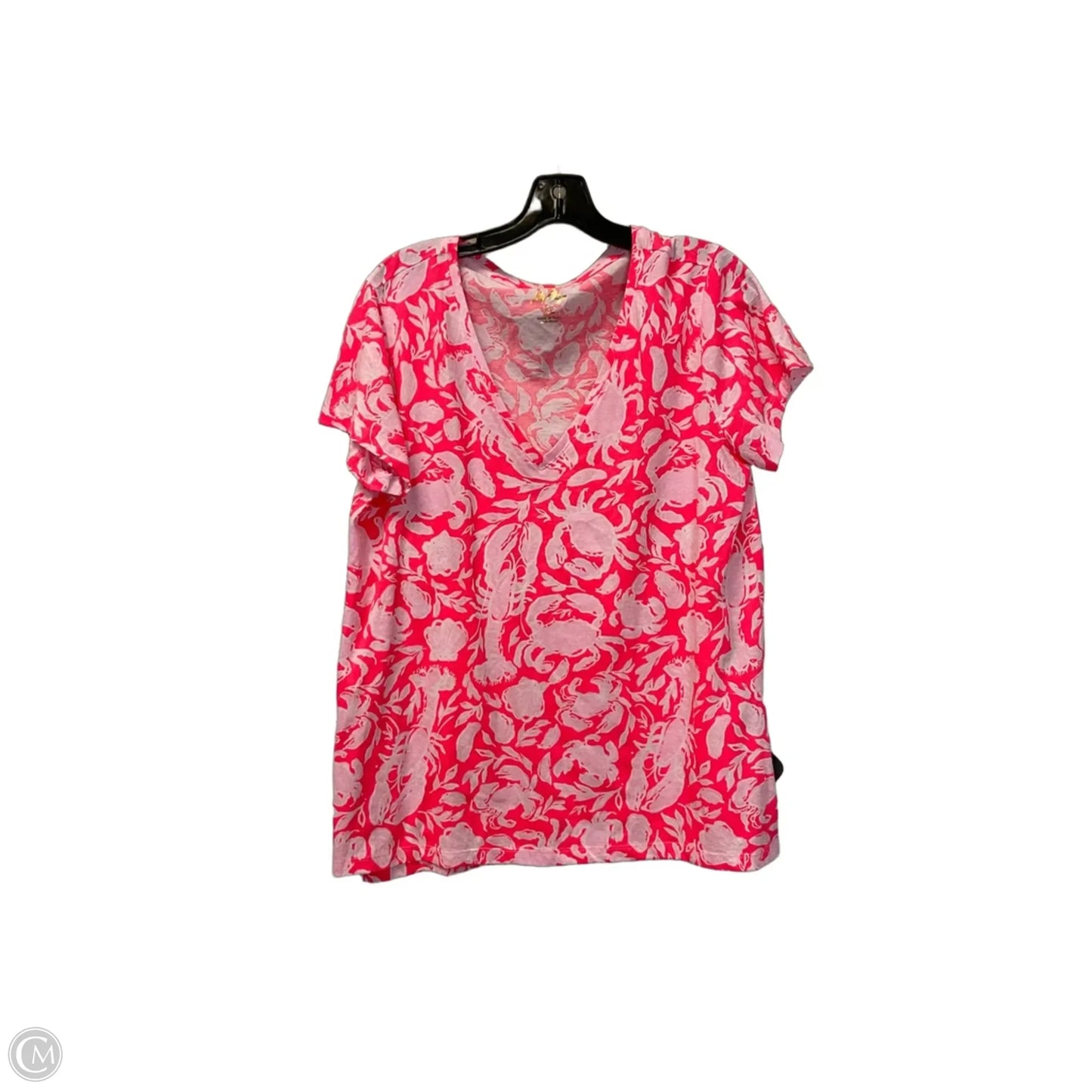 Top Short Sleeve Designer By Lilly Pulitzer In Pink, Size: Xl