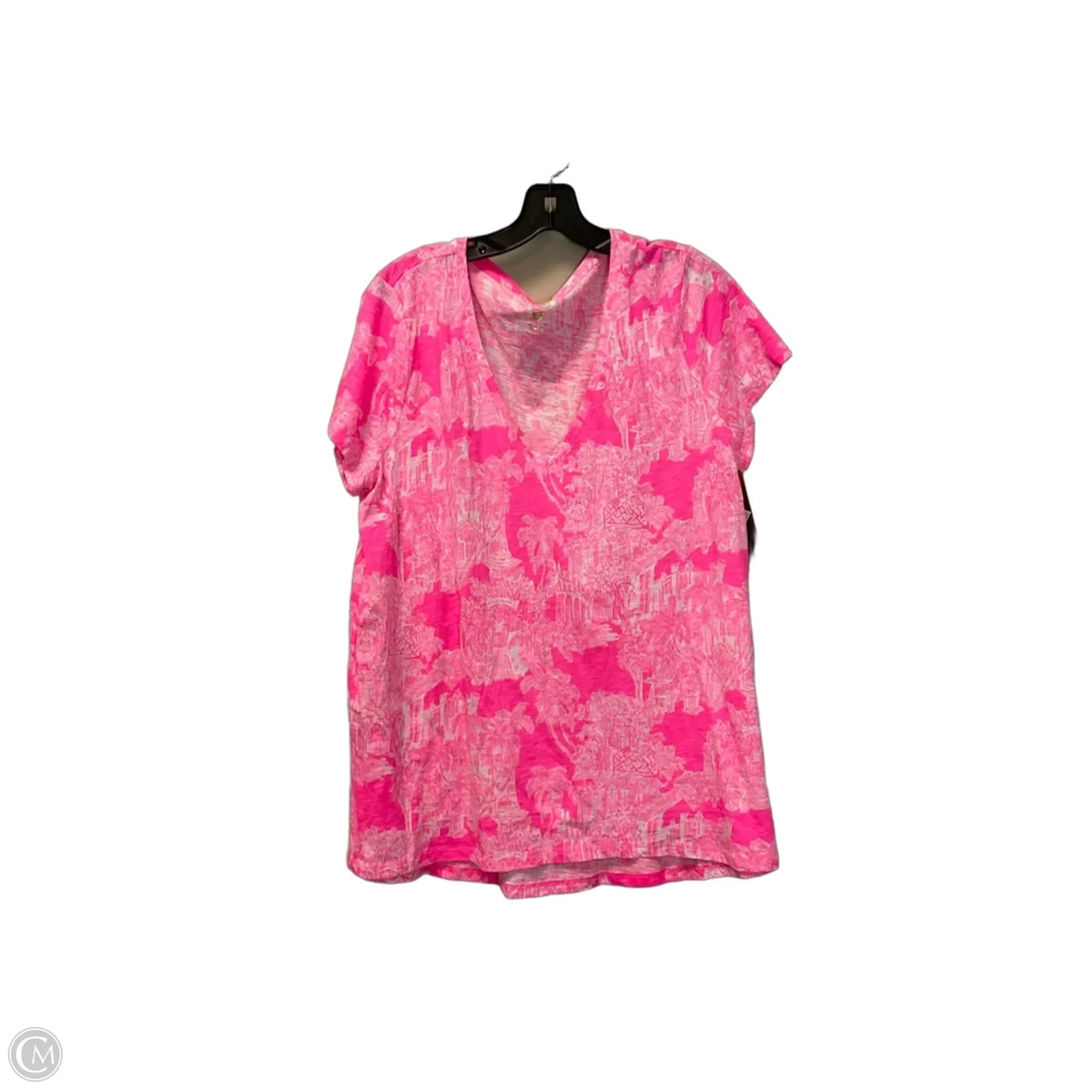 Top Short Sleeve Designer By Lilly Pulitzer In Pink, Size: Xl